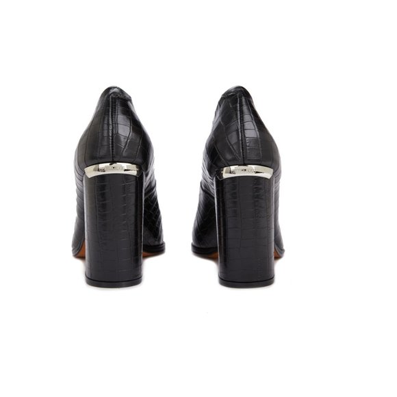 High heels, Leather, Shoes, Black, Crocodile skin pattern, just shoes - Picture 4 of 12